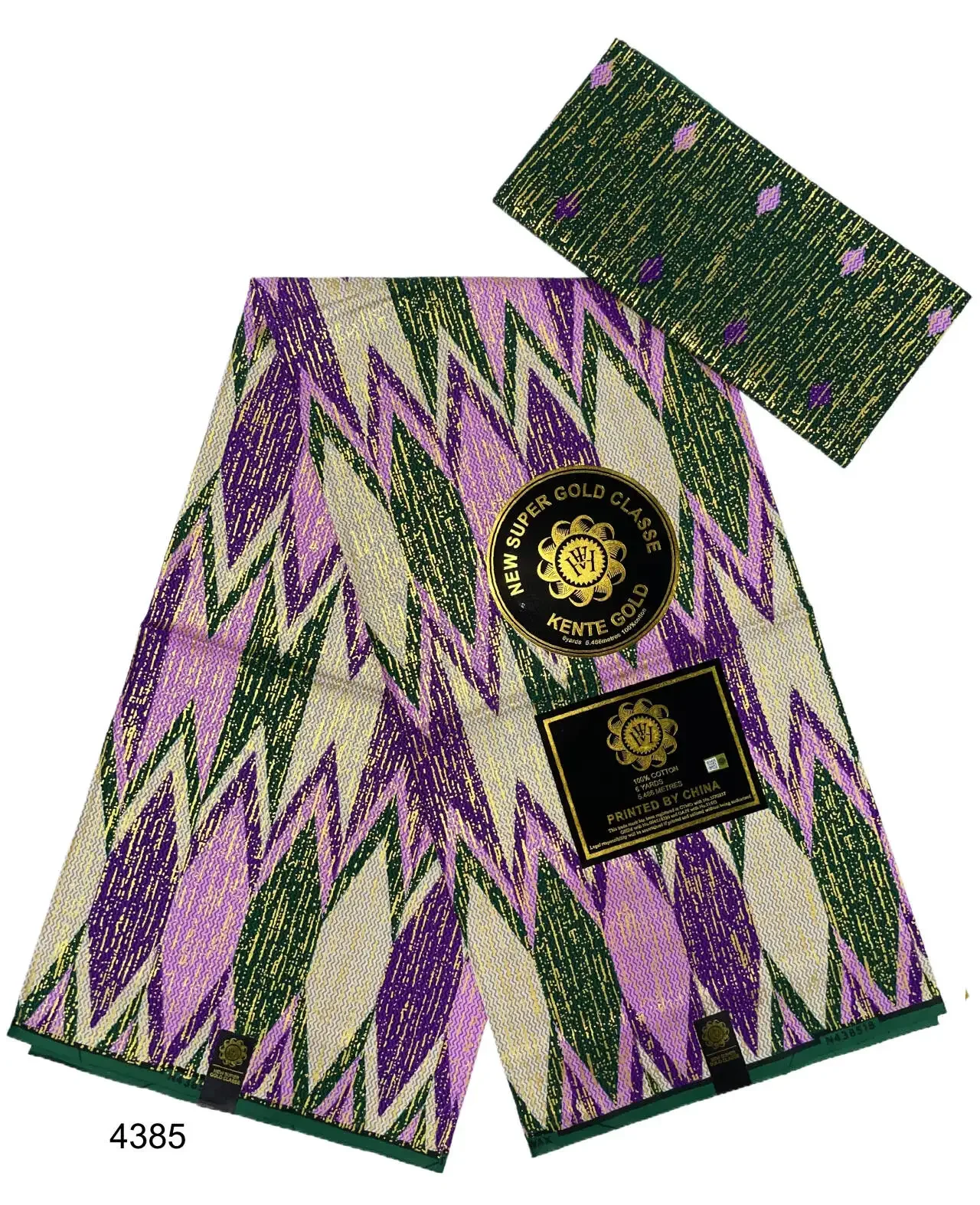 Блестящая африканская хлопковая ткань KENTE 4 ярда + 2 за 1 комплект