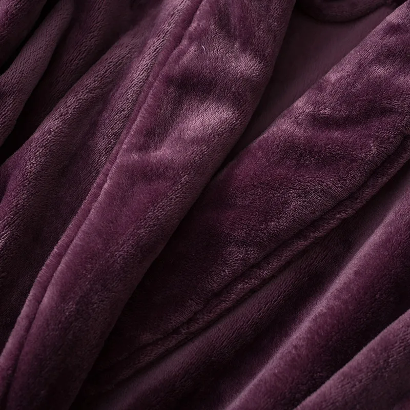 Nightgown For Female  Solid Color Flannel Comfortable Winter Thickening Sleeping Robe Women