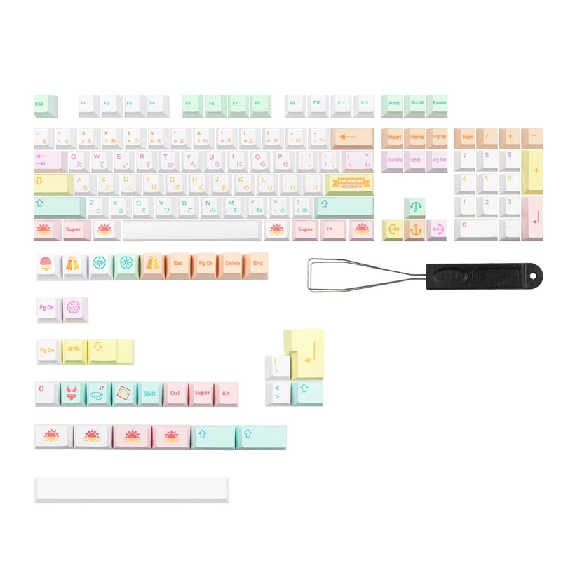 

137 Keys Coloradas Keycap Cherry Profile For MX Switch GK61 64 108 6.25U 7U Space Bar Keyboard Dye Subb Key Cap