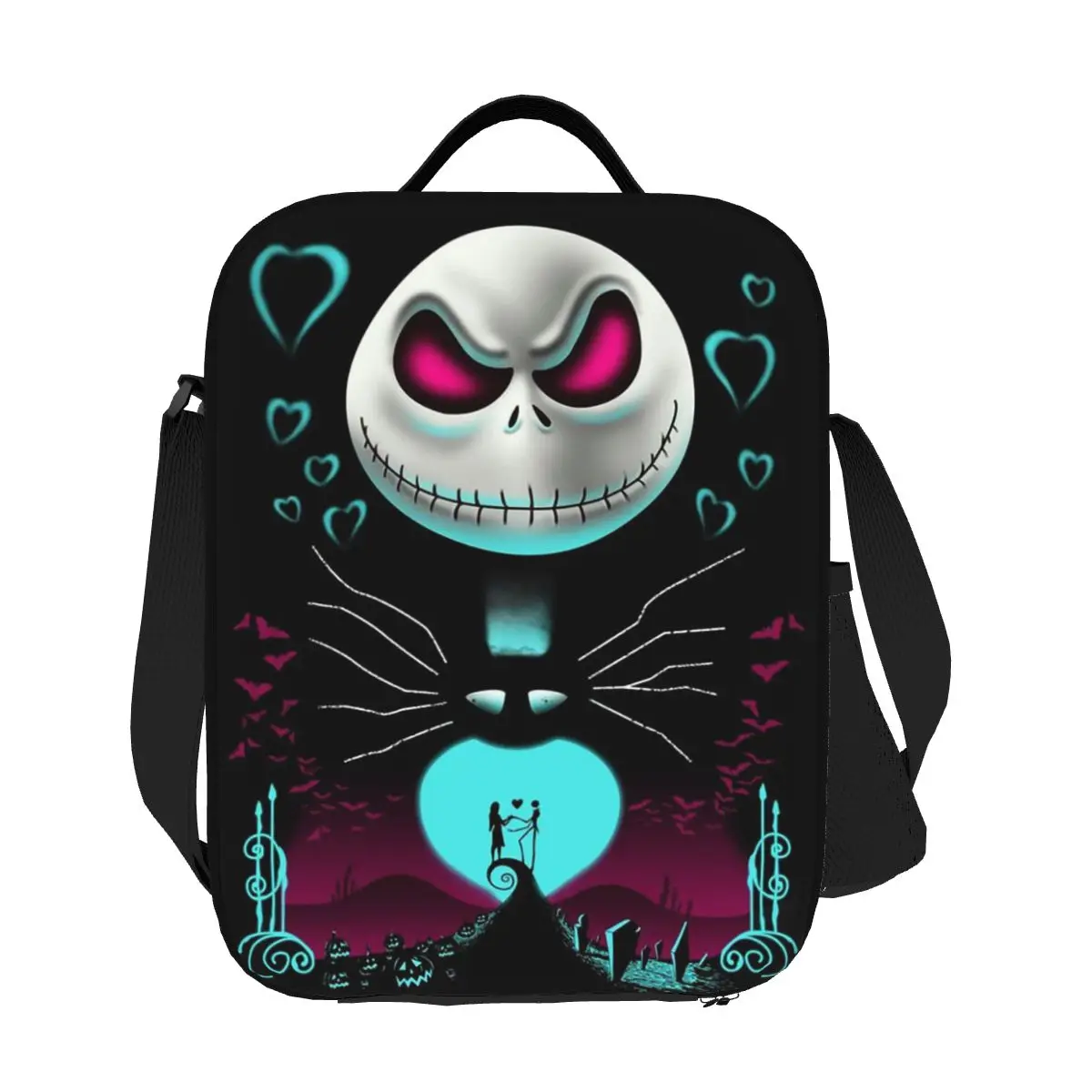 Сумка для обеда с изображением кошмара рождественского черепа Джека