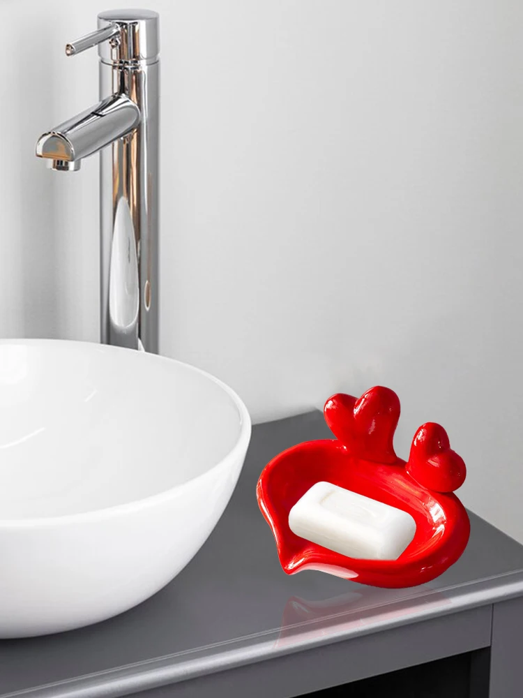 Креативная милая Керамическая мыльница &quotОт сердца к сердцу&quot Без перфорации