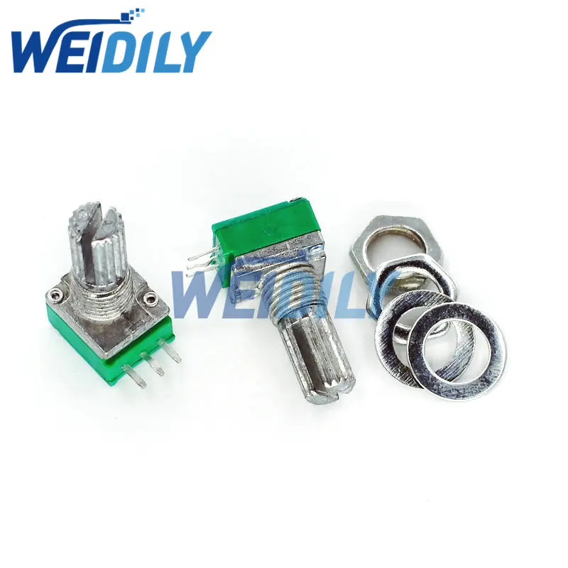 

5PCS RK097N B5K B10K B20K B50K B100K 5K 10K 20K 50K 100K with a Switch Audio 3pin Shaft 15mm Amplifier Sealing Potentiometer