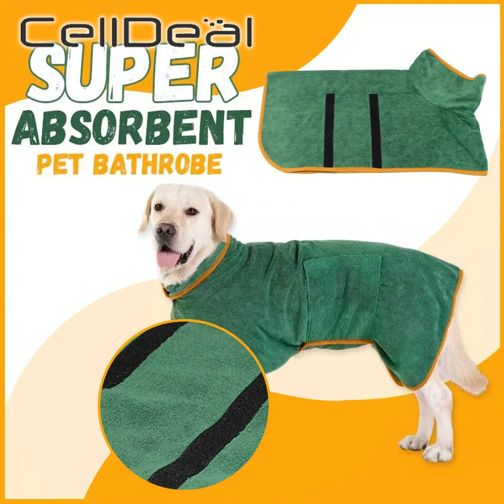 

Dog Bathrobe Towel Bath Robe Pet Bathrobe Drying Coat Absorbent Towel For Large Medium Small Dog Super Fast Dry Soft Adjustable
