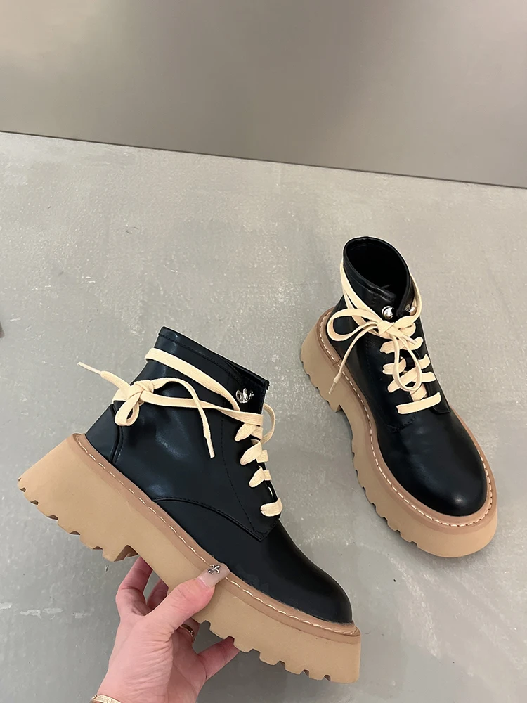 

Женские ботинки на платформе, с круглым носком, на молнии