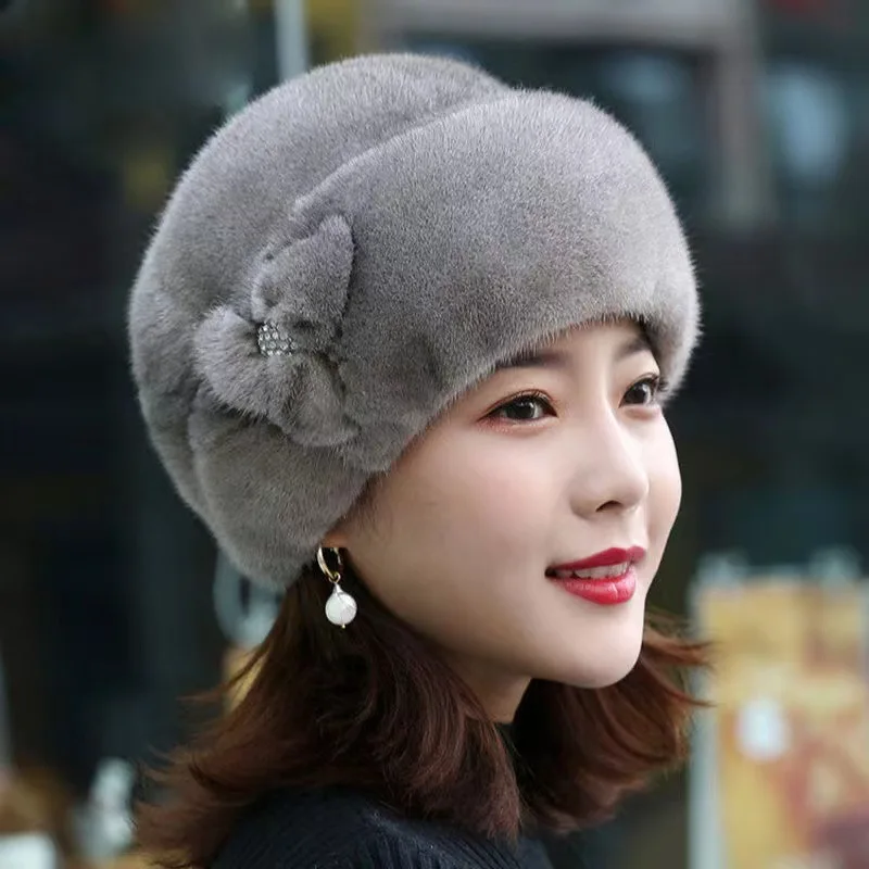 2023 New Winter Winter Hats Woman Plush Hat With Earflaps Fashion Mom Outdoor Warm Thick Fur Cold-resistant Beanies Fur Hat