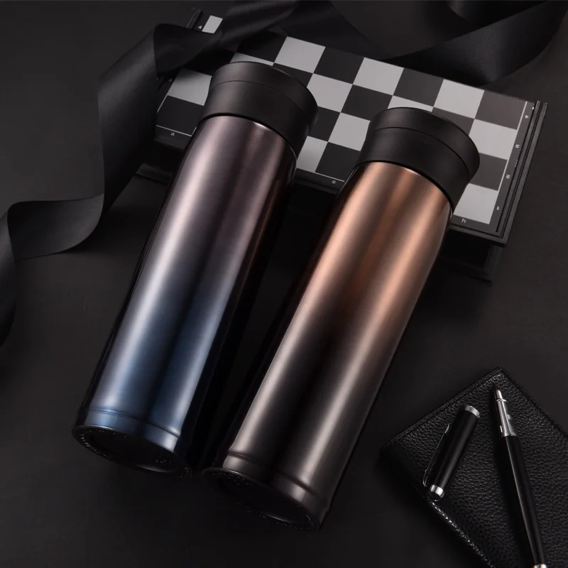 

500 мл Термос для делового человека вакуумный 304 термос из нержавеющей стали лазерная Подарочная чашка с нескользящей подставкой чай