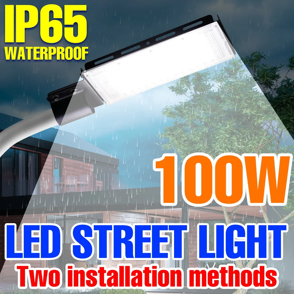 100W LED Street Light 220V Floodlight Wall Lamp Waterproof Outdoor Lighting 50W Led Lampara Courtyard Flood Light Country House