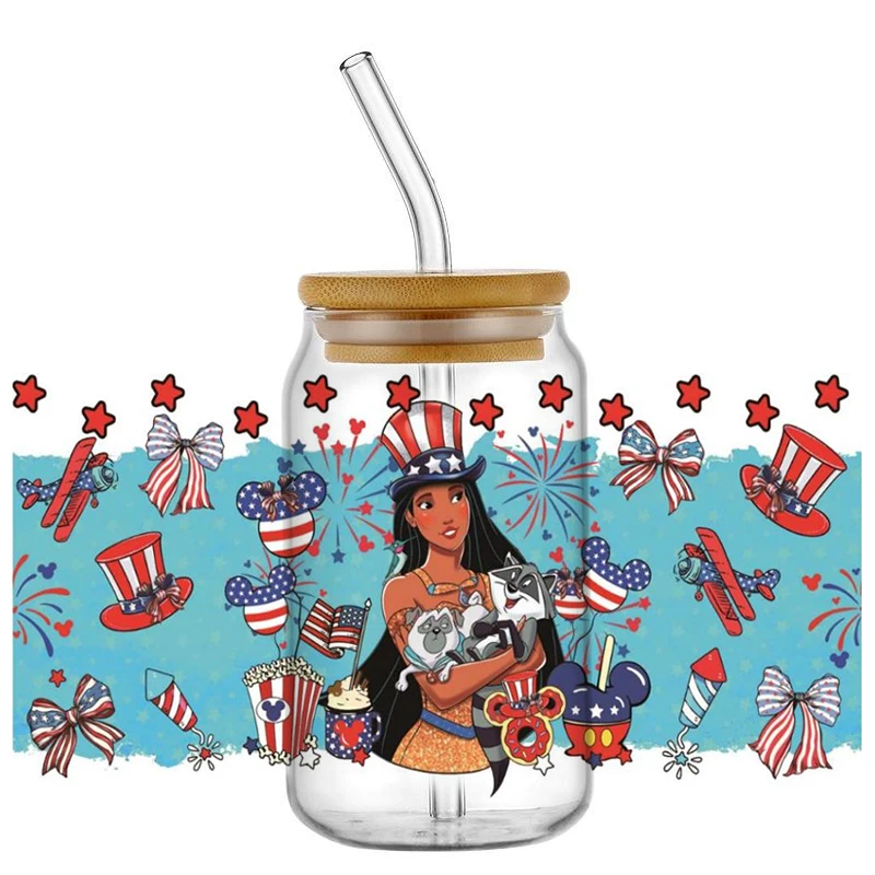 Американский стиль принцессы серии Inc наклейки водостойкие УФ DTF чашки кружки для