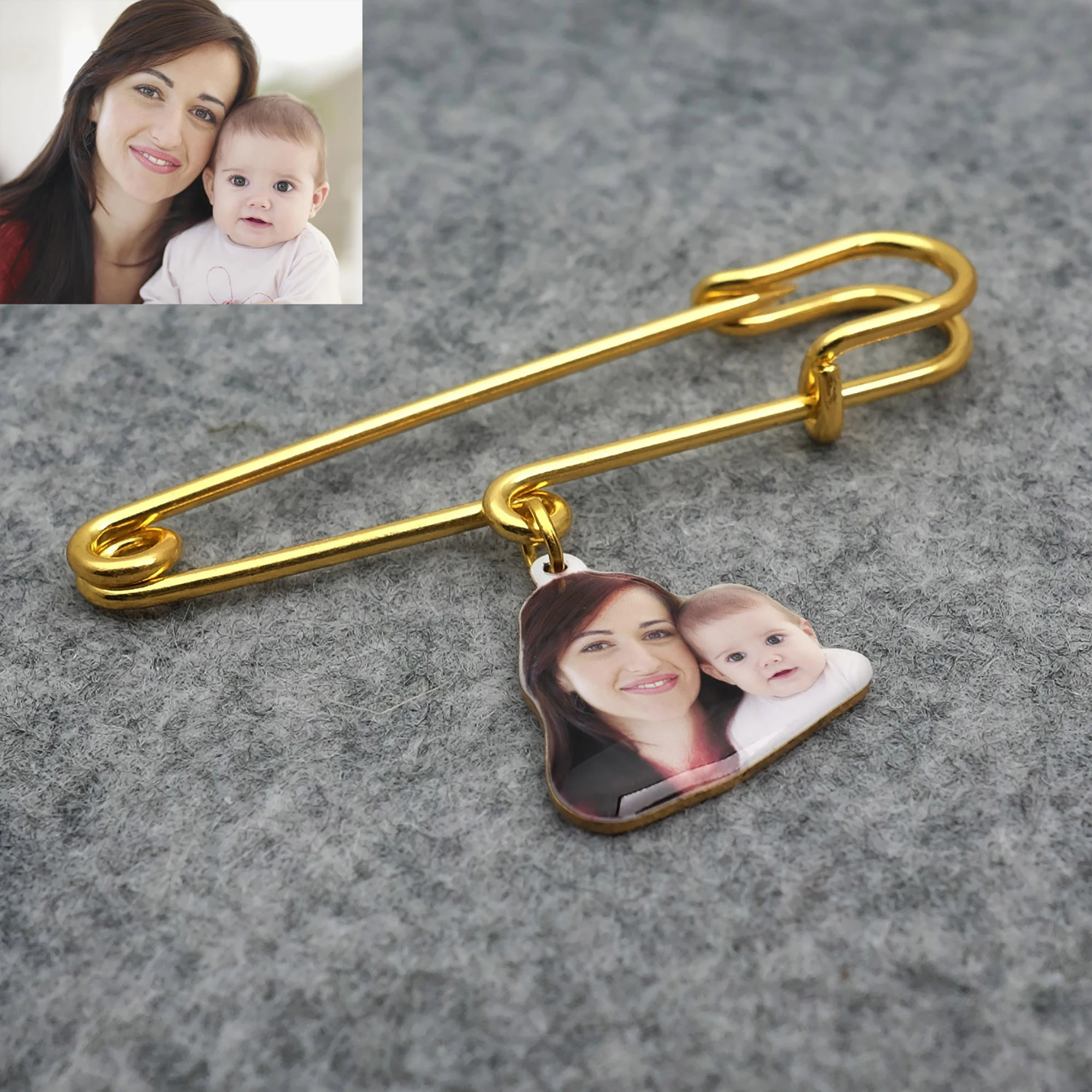 Stainless Steel Brooch With Customizable Photos Women's Adjustable Pants Waist Fixed Clothing Brooch Scarf Women's Jewelry