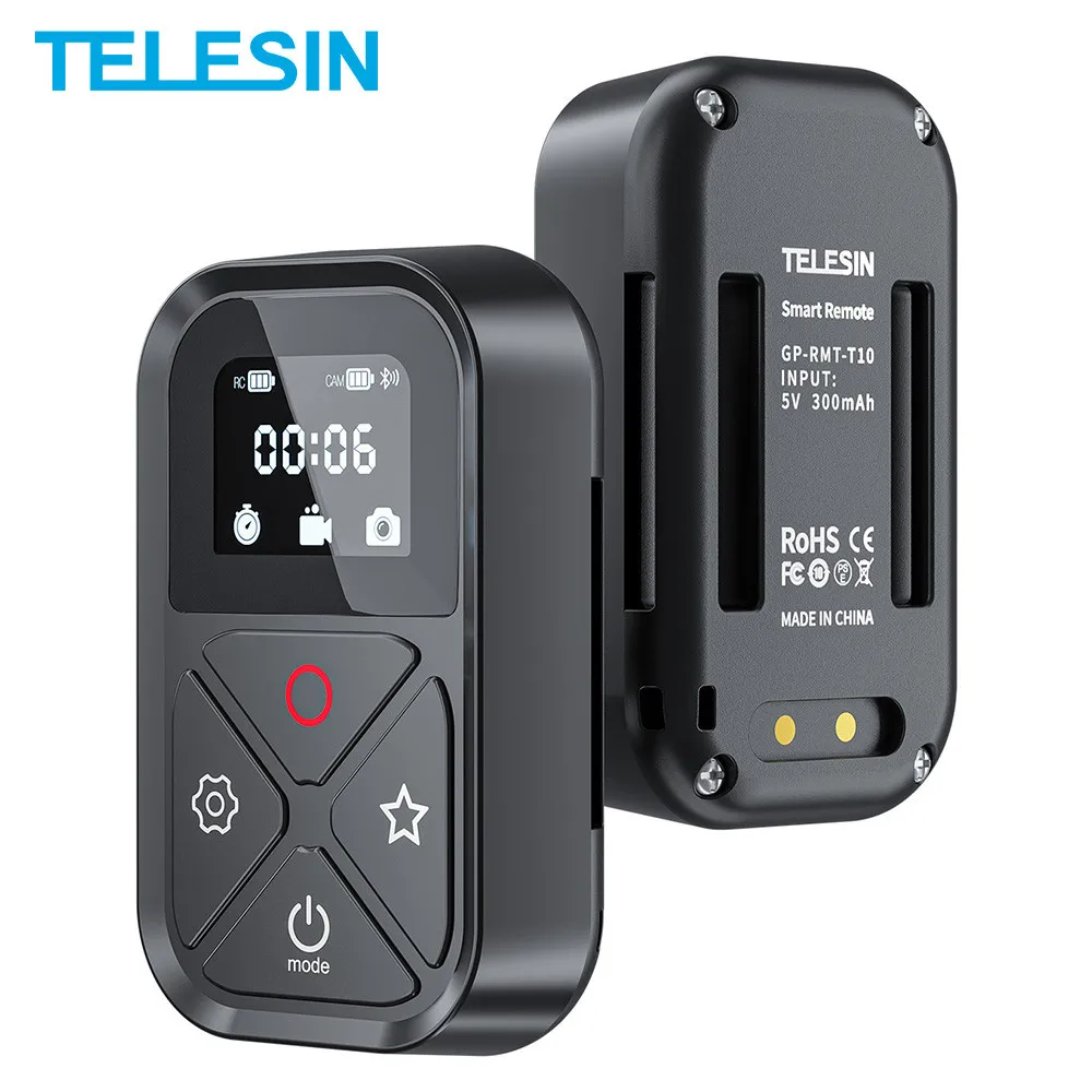 

TELESIN T10 80M Wifi Bluetooth Remote Control With Screen Display Set Shortcut Key For GoPro Hero 10 9 8 Session GoPro Max