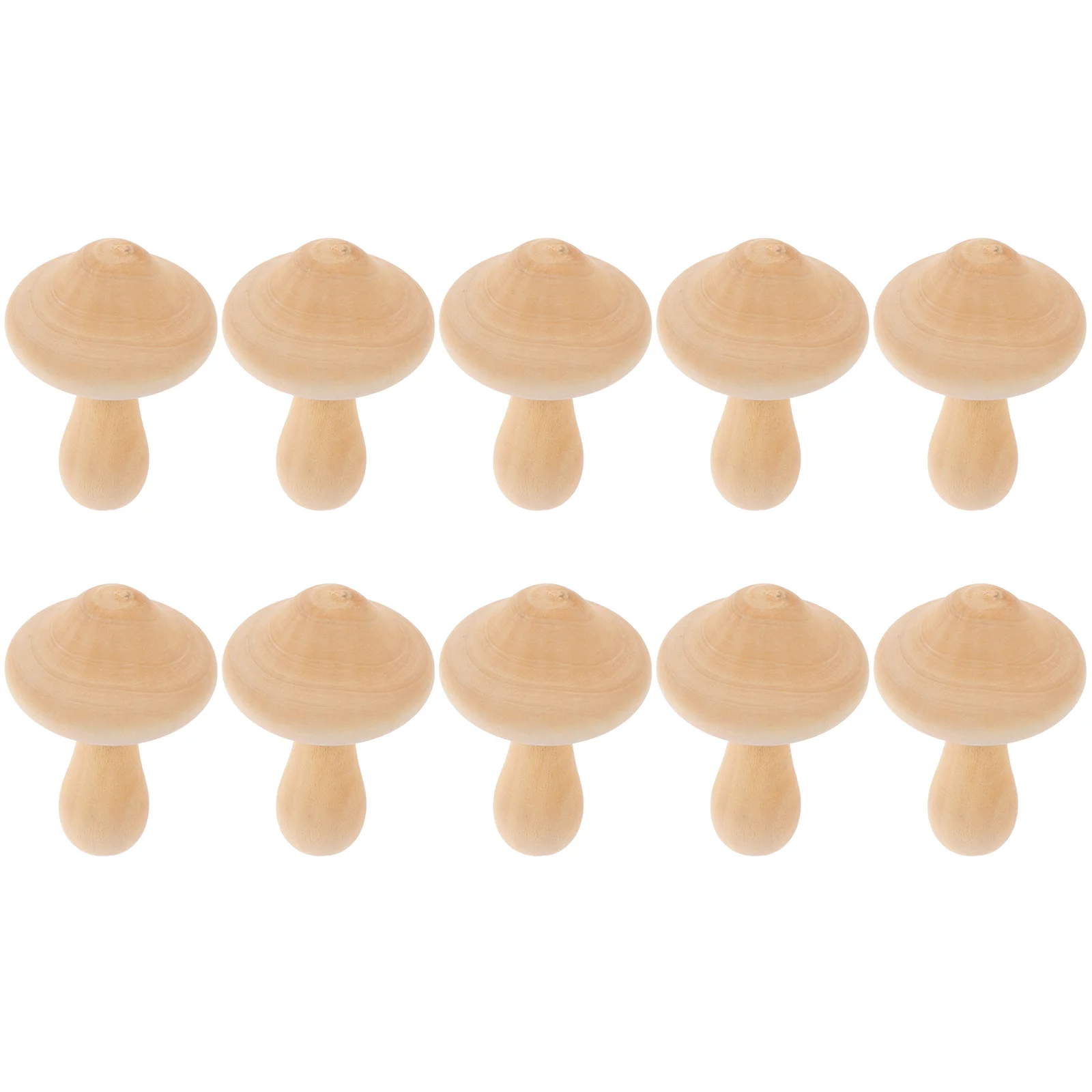 

10 Pcs Kids Playset Wooden Mushroom DIY Painting Toys Unfinished Model Number Children Graffiti Prop Models Drawing