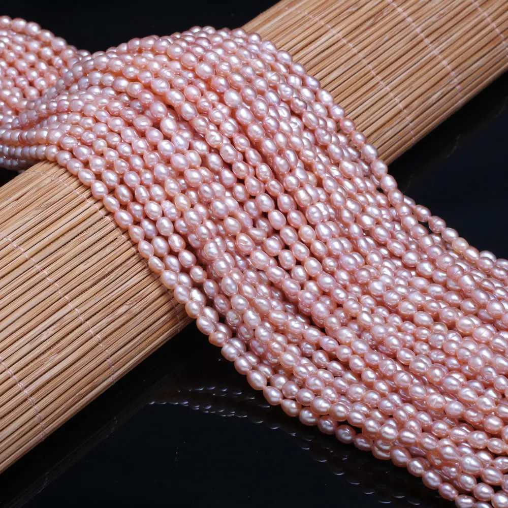 Бусы из натурального пресноводного жемчуга высокое качество риса Дырокол в