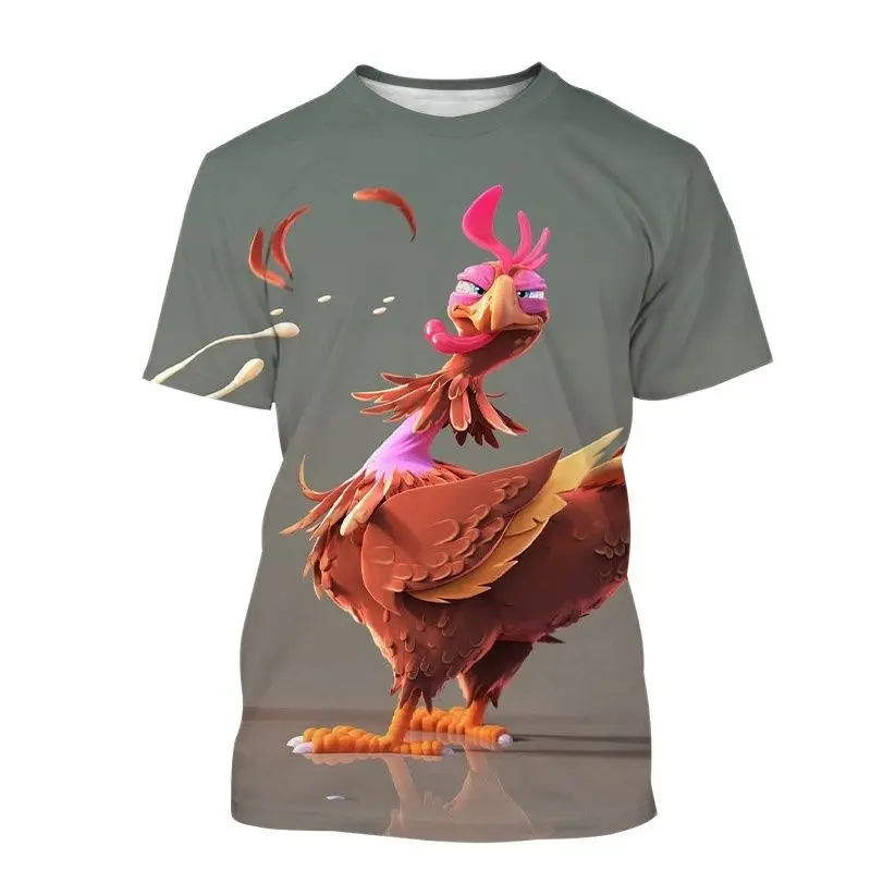 3d Print Funny Tshirt Summer Casual Short-sleeved Top Loose Shirt For Men 6xl 2022 Summer Unisex T-shirt Animal Rooster T Shirts