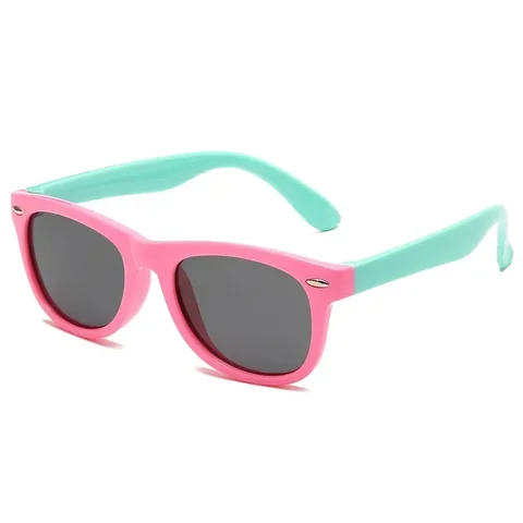 Круглые детские солнцезащитные очки, силиконовые гибкие безопасные детские солнцезащитные очки, модные уличные очки для мальчиков и девочек с защитой UV400