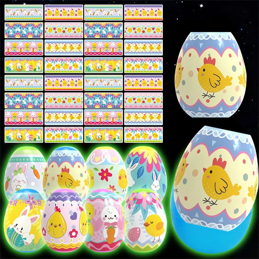 

Eggs Cartoon Rabbit Chicks DIY Wrap Sleeve Easter Egg Heat Shrink Film Easter Egg Decoration Easter Egg Sticker
