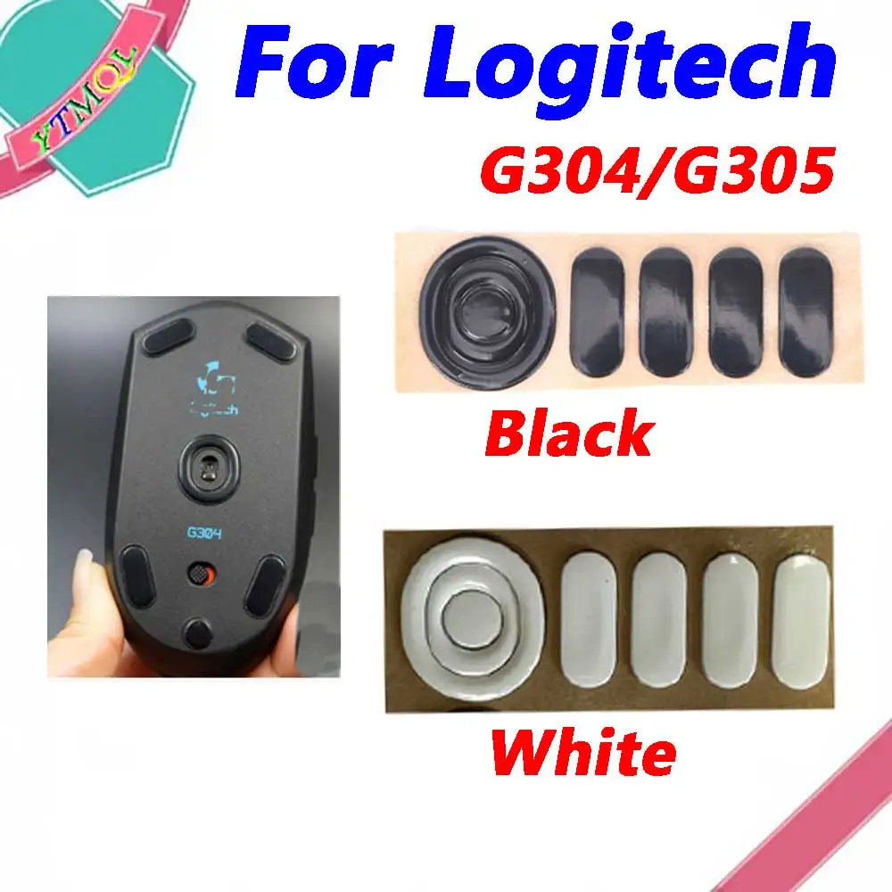 

Hot sale 1set Mouse Feet Skates Pads For Logitech G304/G305 wireless Mouse White Black Anti skid sticker replacement Connector