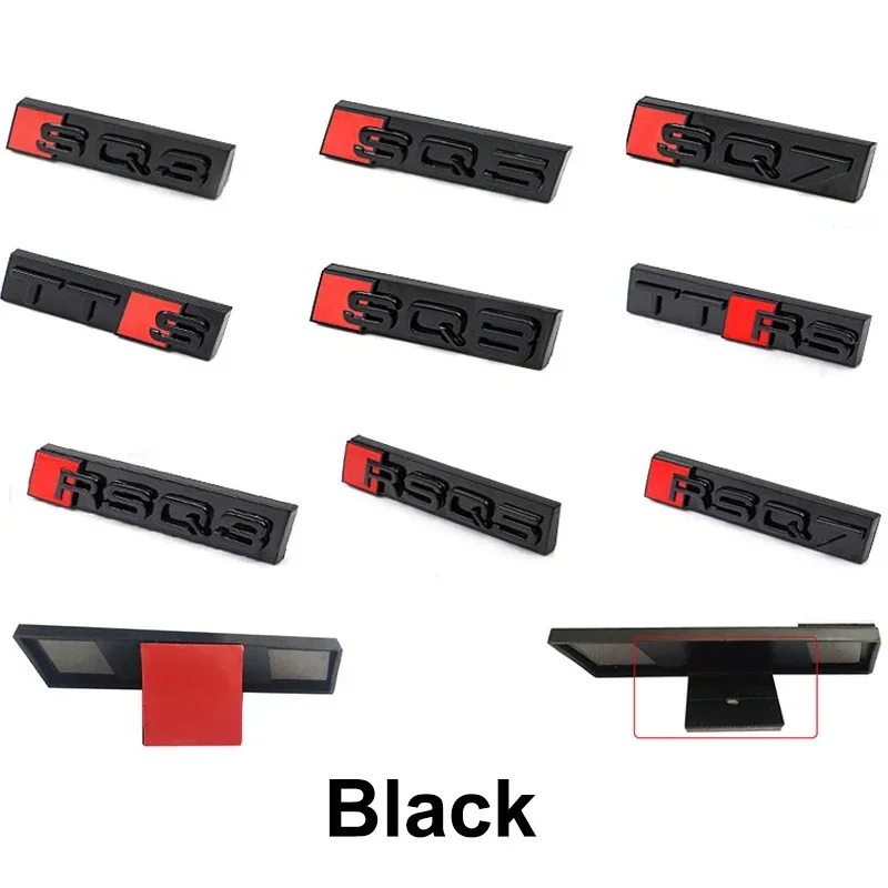 

ABS Стайлинг автомобиля, эмблема на передней решетке для Audi SQ3 SQ5 SQ7 SQ8 RSQ3 RSQ5 RSQ7 TTS TTRS, черный логотип, аксессуары для авто модернизации