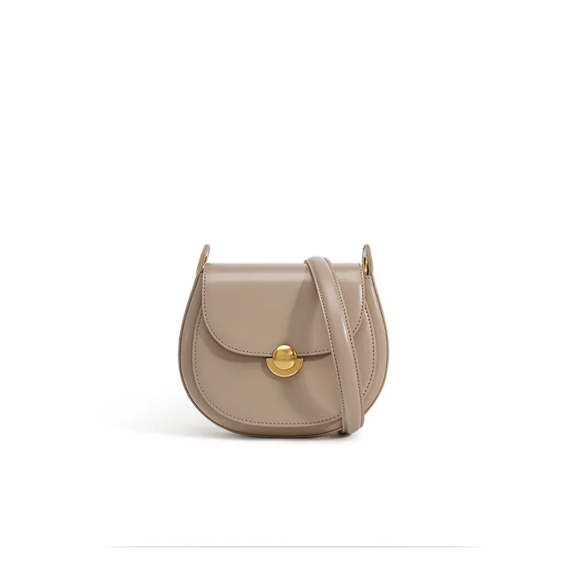 New French cowhide shoulder bag 2023 niche design commuter light luxury small square bag leather handbag crossbody