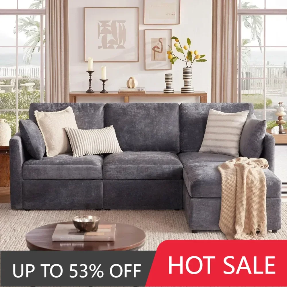 Г-образный диван-трансформер удобный секционный диван большого размера для