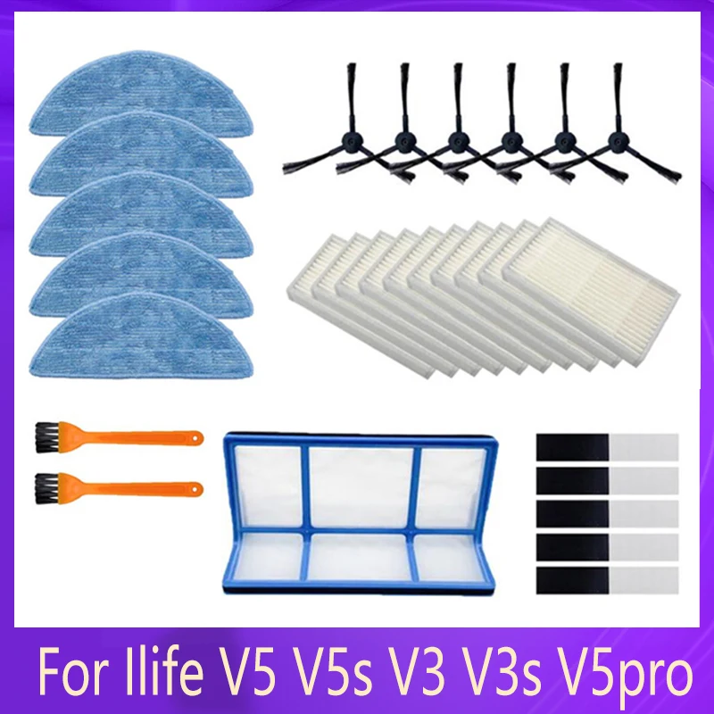 

Vacuum Robot Cleaner Parts Side Brush Primary Dust Filter Mop Hepa Filter For Ilife V5 V5s V3 V3s V5pro V50 V55 X5 V5s Pro