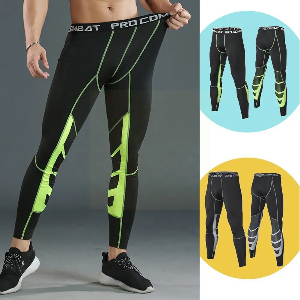 

Men's Compression Pants Cycling Running Basketball Legging Fitness Elasticity Soccer Rash Tights Guard Sweatpants Trousers Z7w6