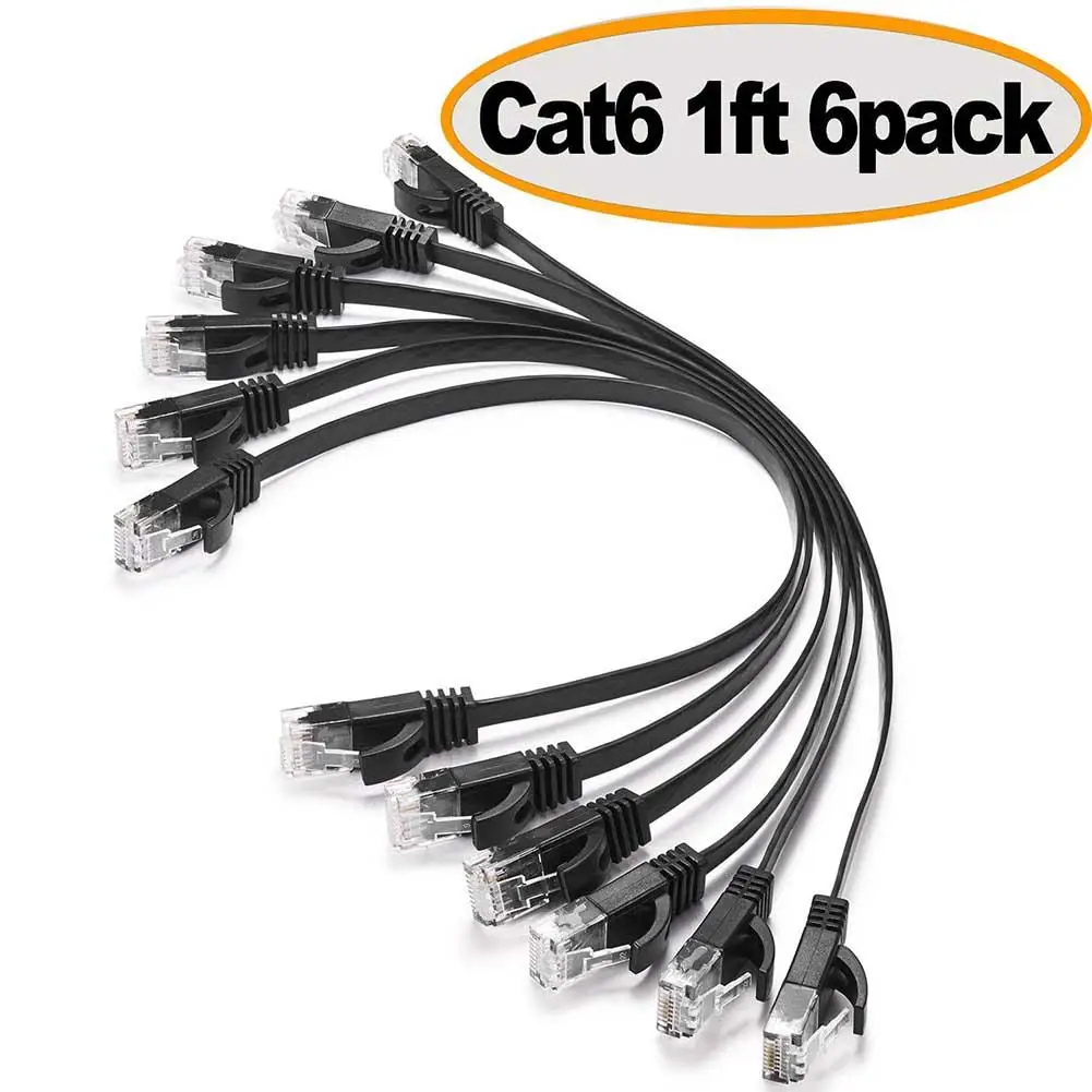 

6829 NO.2 6 Stks/set Effen Platte Kat 6 Ethernet Internet Netwerk Kabel RJ45 Computer Lan Cord