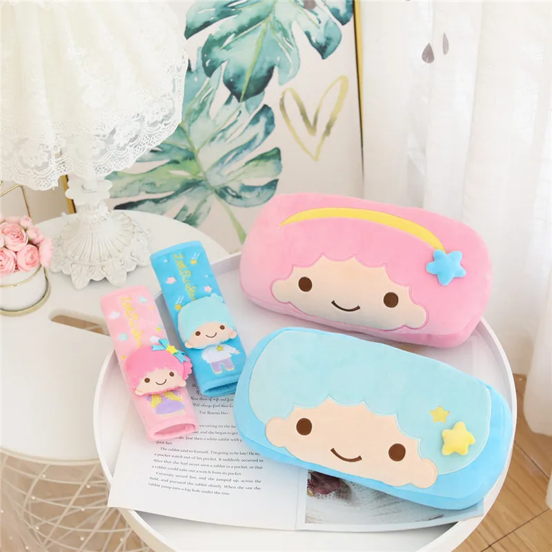 

Sanrio My Melody kuromi маленькая двойная звезда милая плюшевая кукла подушка на голову кавайная пушистая мягкая набивная безопасная Подушка украшение для автомобиля для девочки