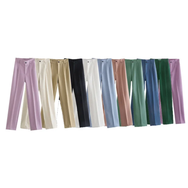 Trousers Women Summer New Straight High Waist Thin Plain Casual Pants for Women Solid Pants Women