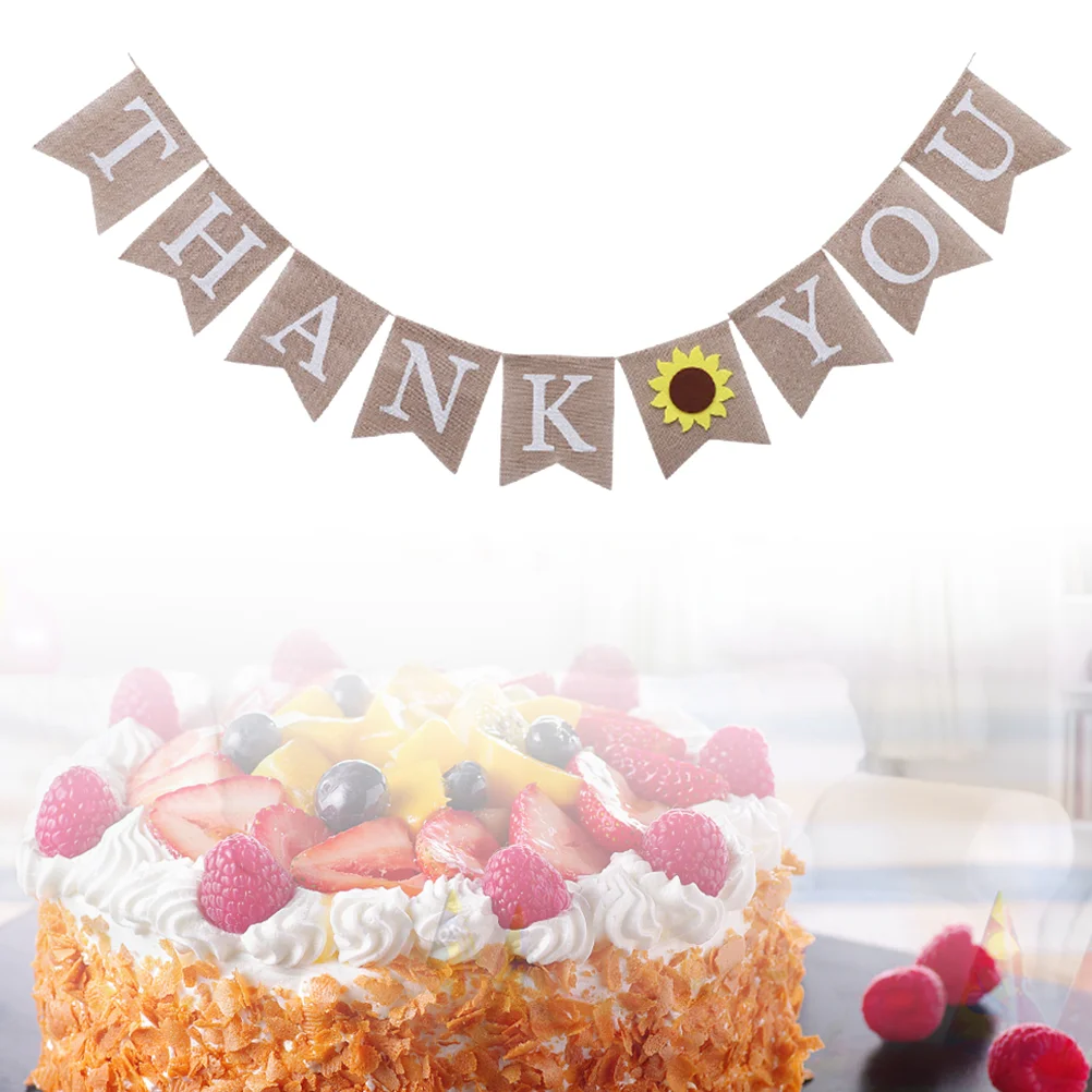 

1pcs Bunting Banner Letters Sunflower Creative Linen Decorative Burlap Banners for Thanksgiving Party Supplies