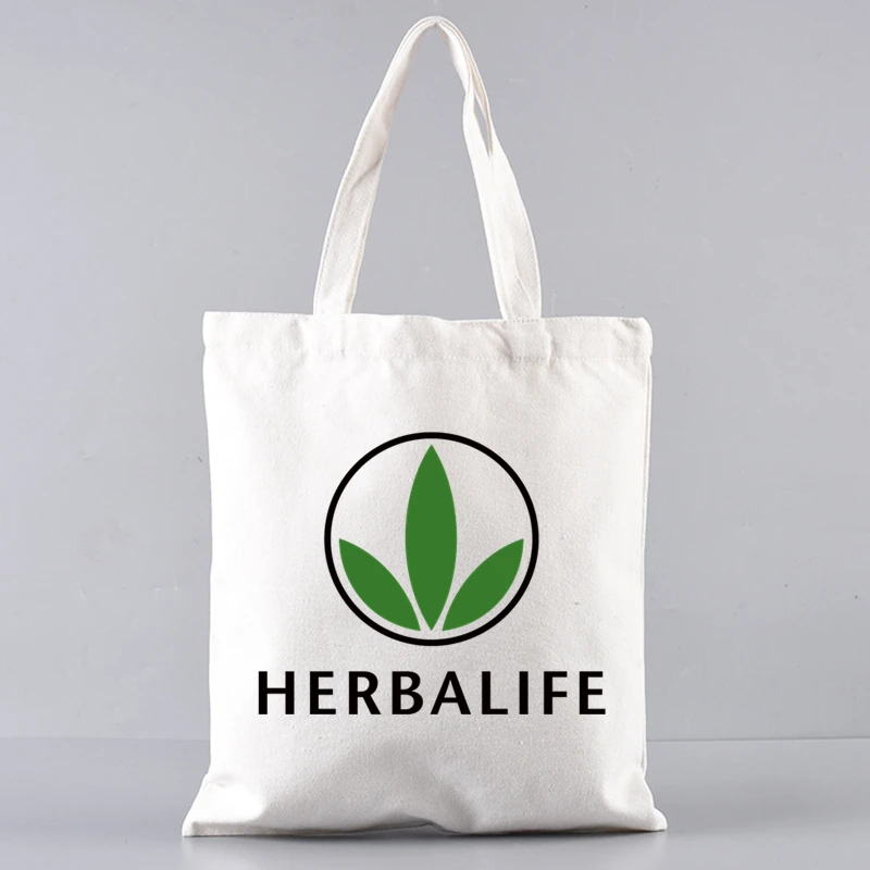 

Herbalife Letters Women Nutrition Handbags Shoulder Bags Casual Shopping Girls Handbag Women Elegant Canvas Bag dropshipping