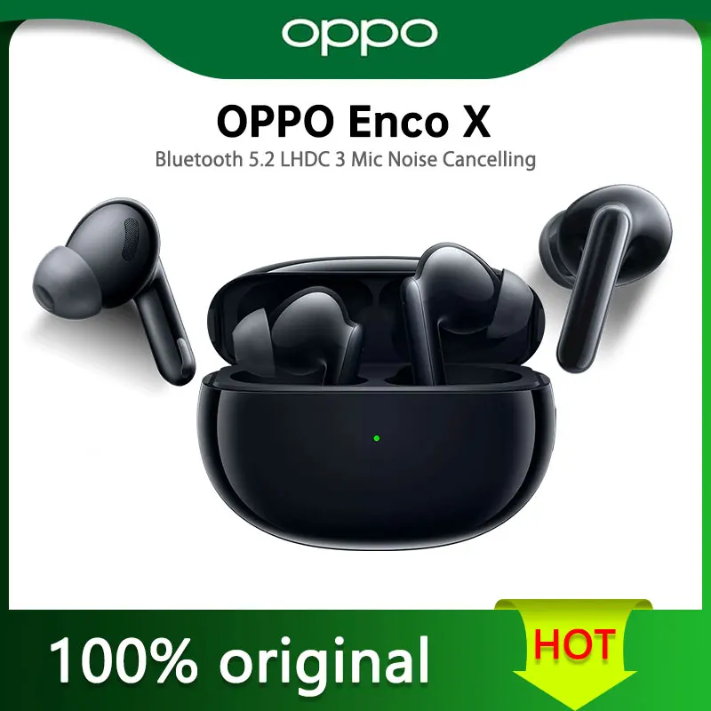 

Oppo Enco X TWS Earphone Bluetooth 5.2 LHDC 3 Mic Noise Cancelling True Wireless Headphones 25 Hour Battery Life For Find X5 Pro