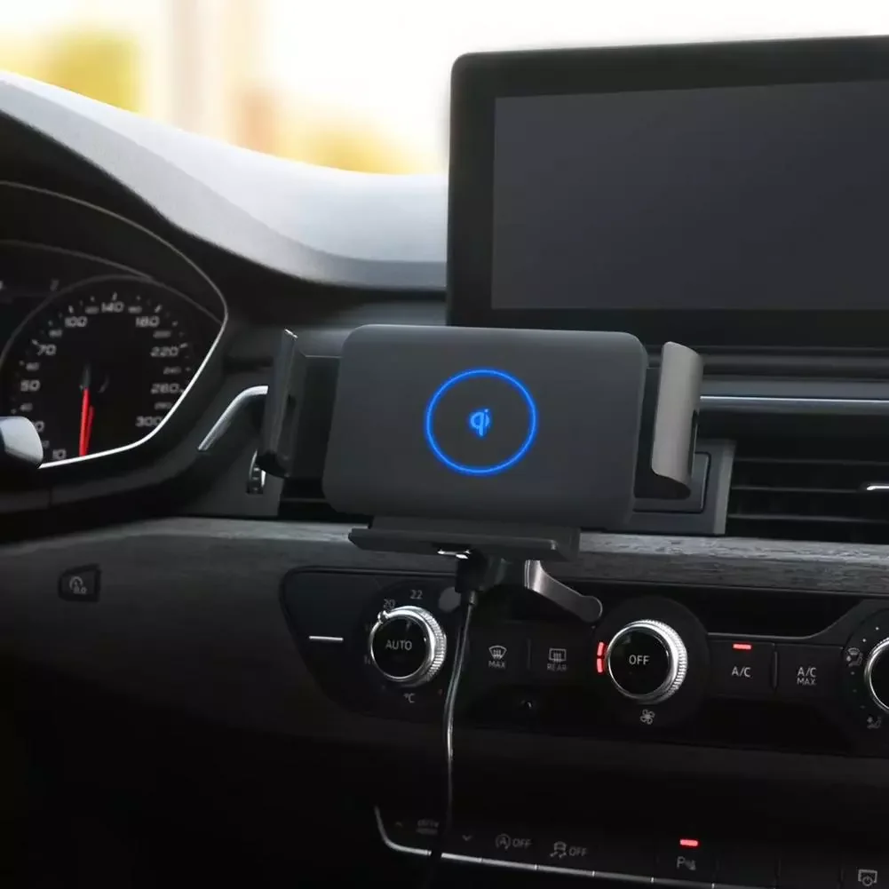

Air Vent Dashboard Wireless Charger Mount Stand 2-in-1 360 Degree Rotation Automatic Clamping Fast Charging 15W
