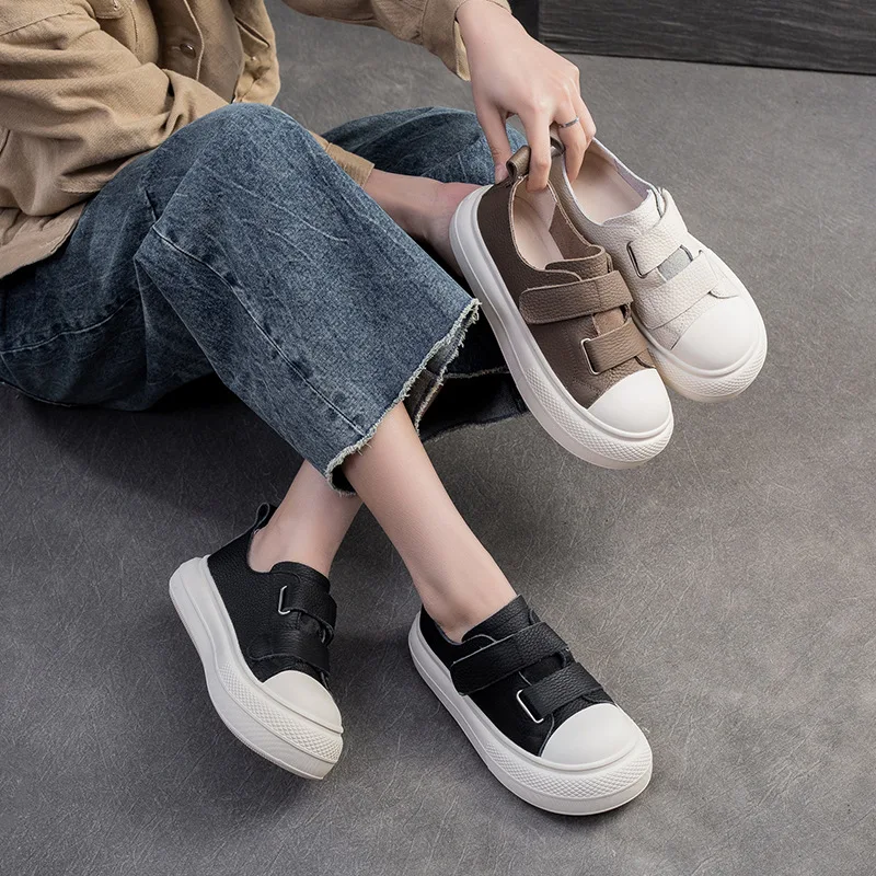 Koznoy/женские удобные весенние кроссовки на платформе из натуральной кожи