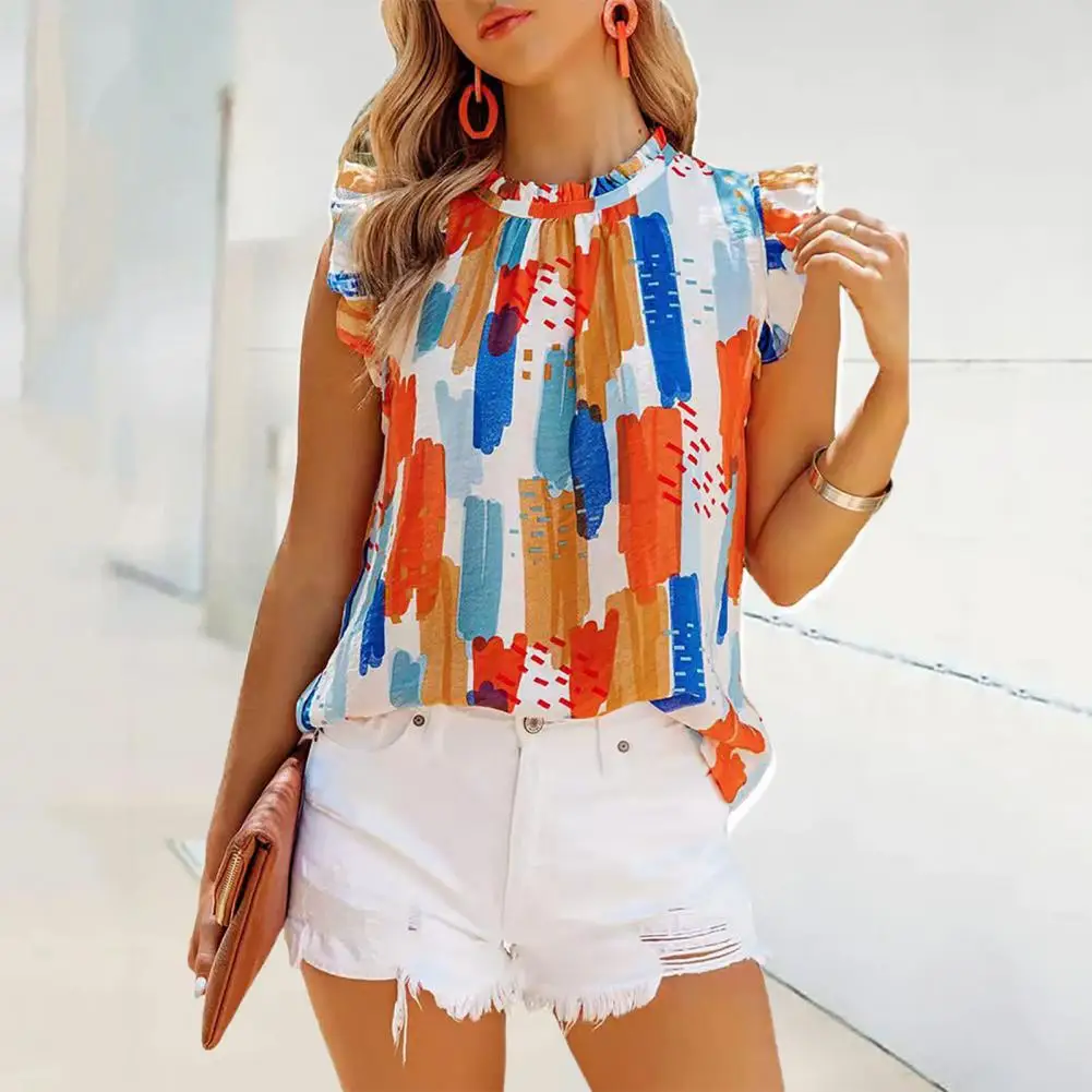 

Удобная Стильная приталенная рубашка с оборками и полувысоким воротником, мягкая женская блузка, крутая для повседневной жизни