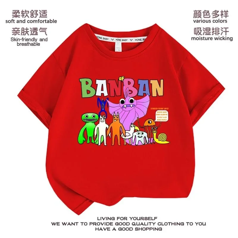 

Garten of Banban Short-sleeved T-shirt New Style for Small and Medium-sized Children, Summer Children's Style, Versatile And