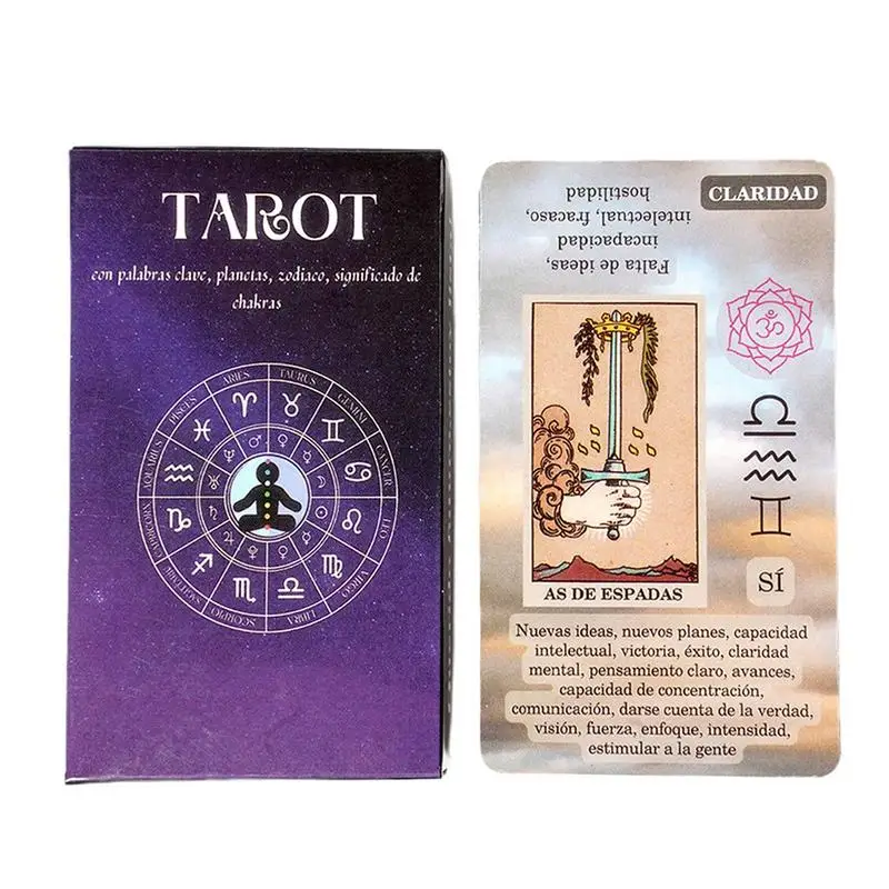 

Spanish Version Oracle Cards 78pcs Tarot Deck Cards Future Fate Indicator Forecasting Table Games Board Game for Beginners