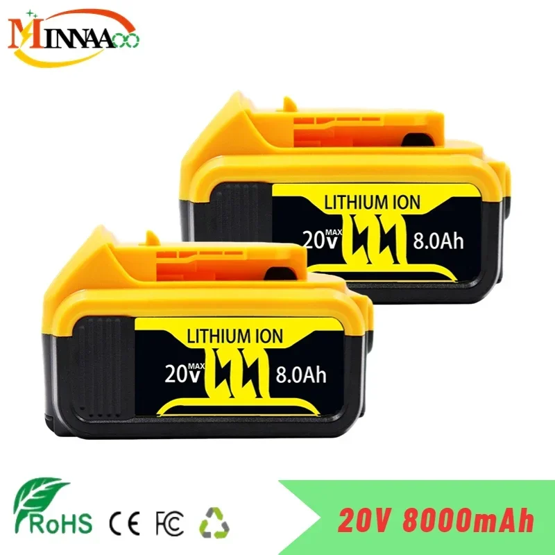 

2023 Upgrade 20V 6.0Ah 8.0Ah DCB200 Replacement Li-ion Battery for DeWalt MAX DCB205 DCB201 DCB203 power tool Batteries