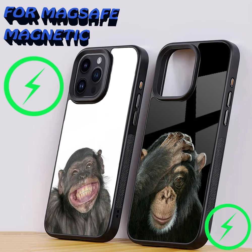 Чехол для телефона Monkey Sipping Caprisun Meme iPhone 16 15 14 13 12 11 Plus Pro Max Mini Magsafe с магнитной