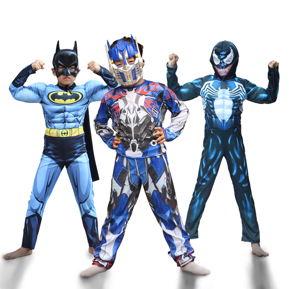 

hulk Spider Venom Adult Children's Costume With Hat Siamese Muscle Party Show Prom Dress Up cosplay men adults baby kids suit
