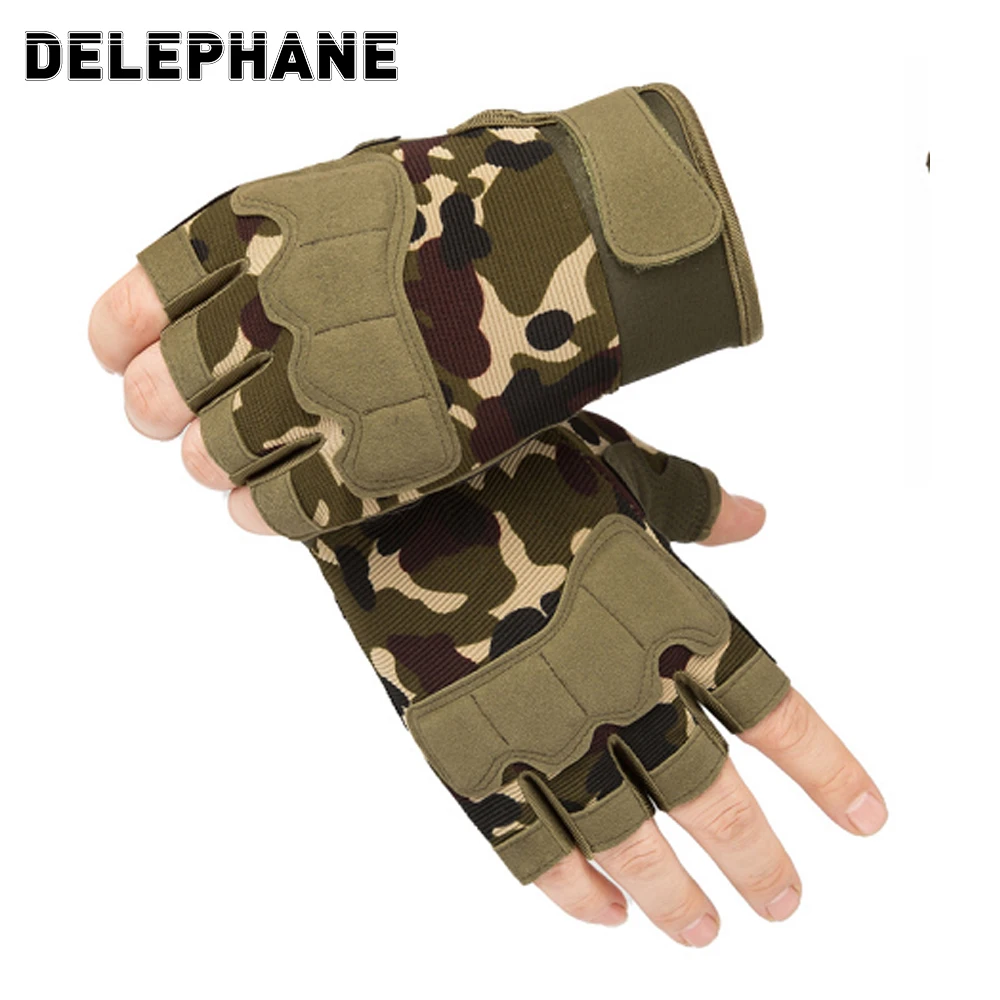 

Перчатки без пальцев для спорта на открытом воздухе, Нескользящие амортизирующие митенки для спортзала, для горных велосипедов, для мужчин ...