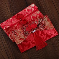 fabric red packet smooth surface beautiful tassel design for couple lucky money red envelopes chinese red envelopes