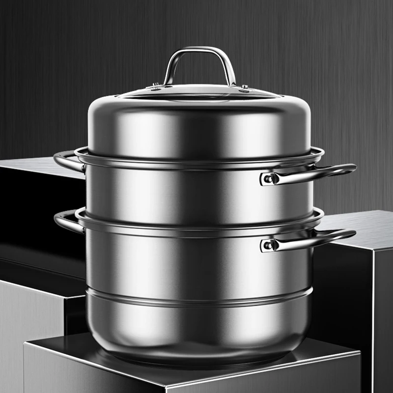 

Stainless Steel Steamer Cooker Food Noodle Roll Egg Milk Multi Dim Sum Cookware Boiler Induction Kitchen Dampf Topf Cooking Pot