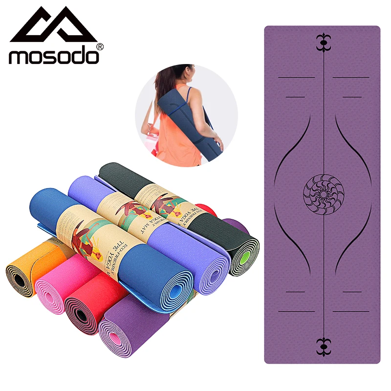 

TPE Yoga Mat Multifunctional Fitness Mat Beginners Tasteless Non-Slip Carpet Mat 8/6mm Plank Support Mat For Gym Home Exercise