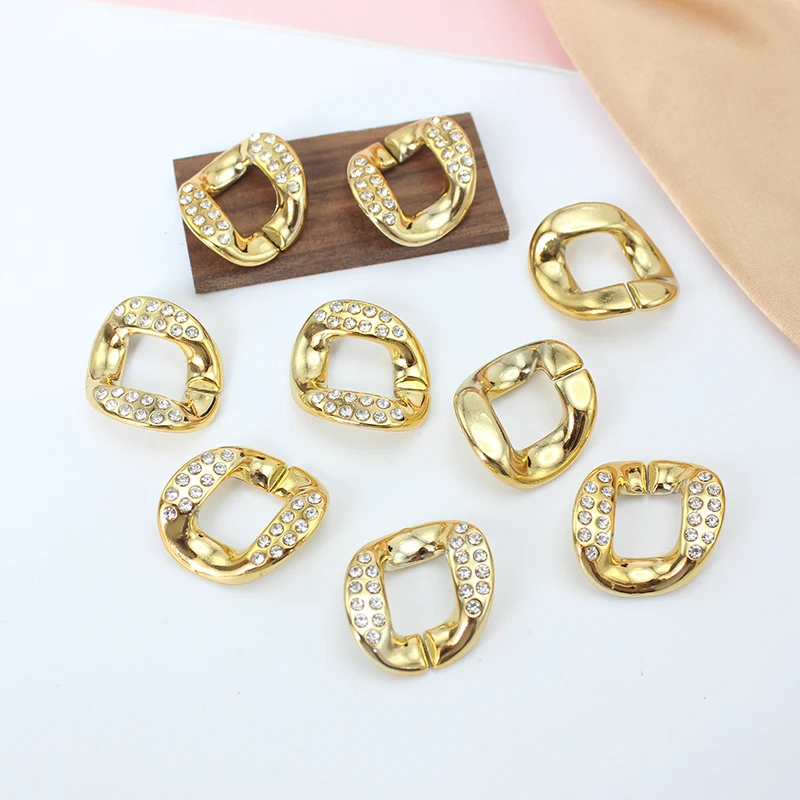 Крученая цепочка из акрила с кристаллами 24 х29, 5 шт./партия, собранная часть, овальное Открытое кольцо, звено для шармов, изготовление ювелирных изделий, аксессуары для сережек «сделай сам»