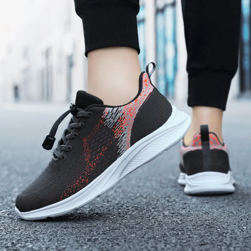 Новая мужская повседневная модная обувь большого размера с летающей сеткой