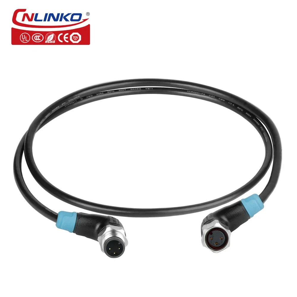 CnLinko M12 IP68 промышленная розетка с 3-контактным водонепроницаемым разъемом питания