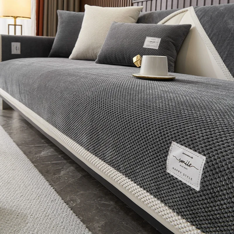 

Вельветовый чехол для дивана, сплошного цвета