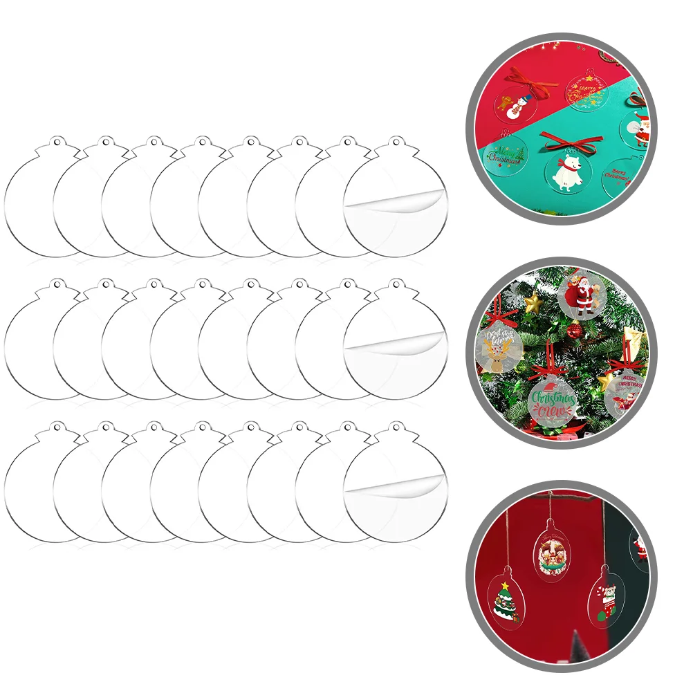 

72Pcs Acrylic Christmas Ball Ornaments Xmas Tree Hanging Balls Blank Christmas Pendants