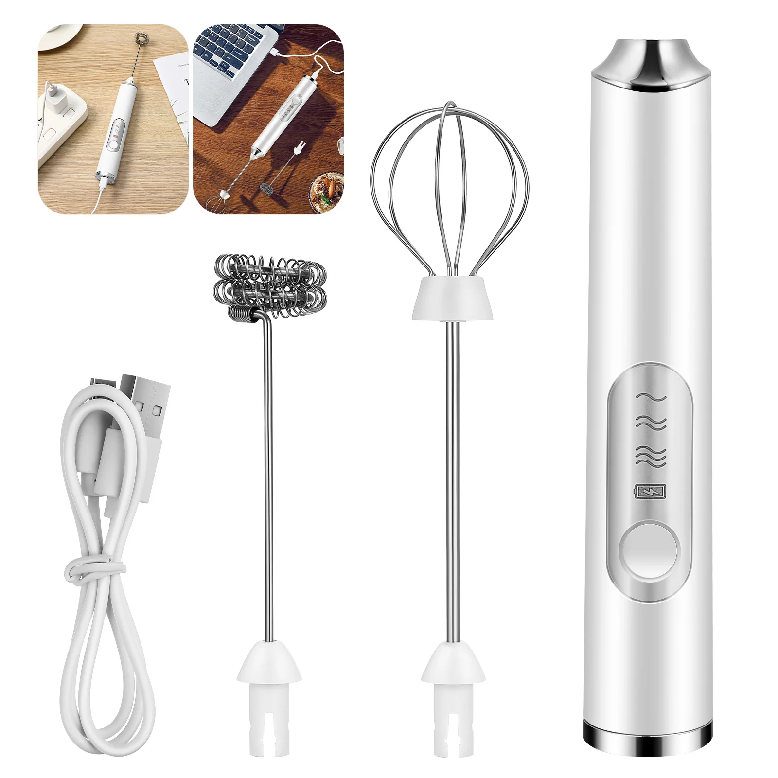 Stainless Steel Fruit Blender Automatic Milk Frother Coffee Mixer Low Noise Hand Held Frother Portable Egg Beater