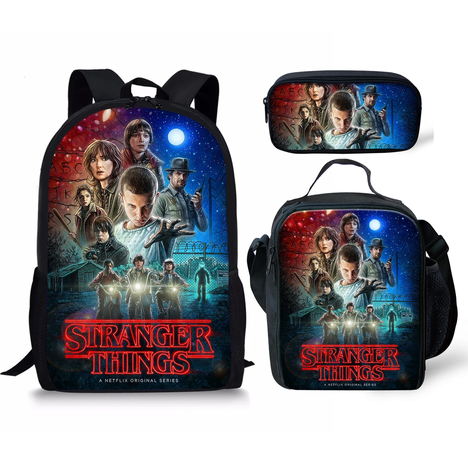 Stranger Thing Printing Pattern Backpacks & Pencil Bag & Lunch Bag Personalized Kids Daypack New Design Rucksack for Teenager